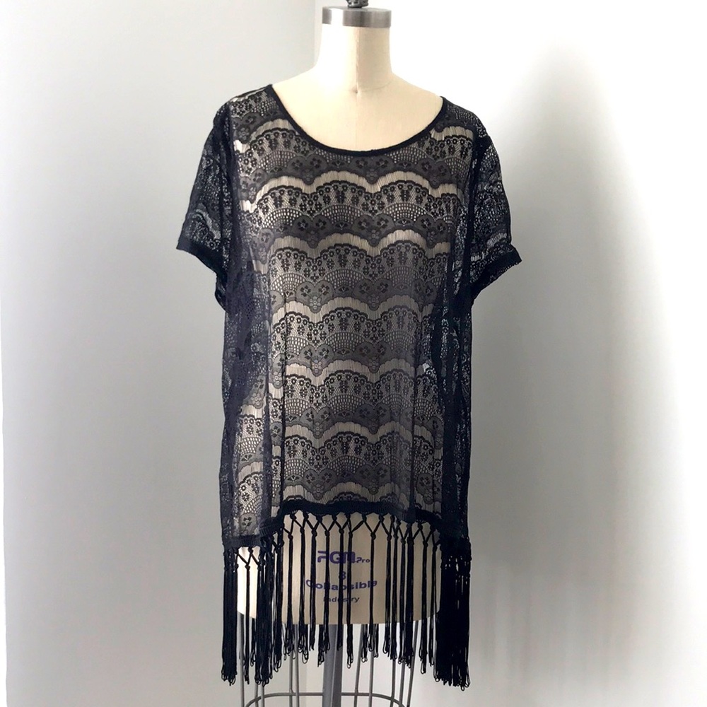 Lace tunic top